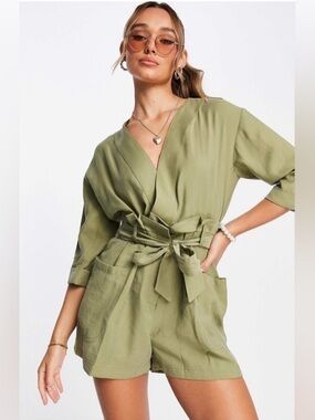 MANGO - SAGE WRAP ROMPER - STYLISH, LIGHTWEIGHT, ELEGANT, SOPHISTICATED